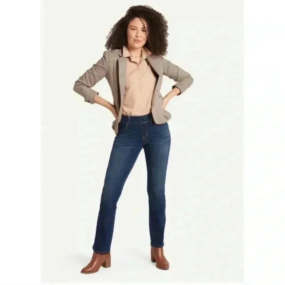 Betabrand Straight Leg 4-Pocket Yoga Denim Pants Size XS Petite